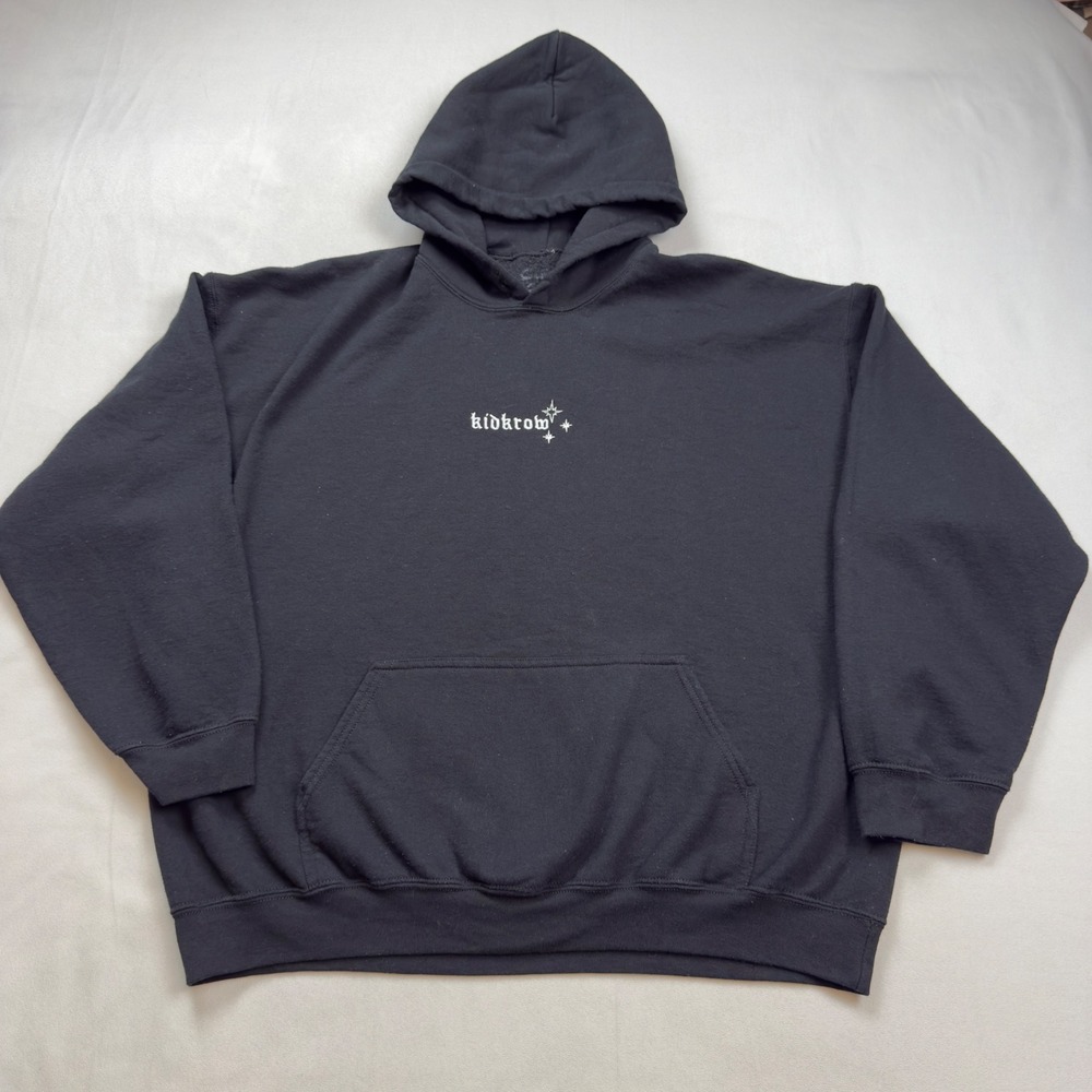 Conan Gray Kid Krow Hoodie Mens XL Black Embroidered Logo Pullover Sweatshirt